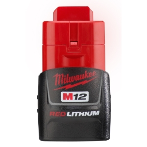 Milwaukee® M12™ REDLITHIUM™ 48-11-2401 Compact Rechargeable Cordless Battery Pack, 1.5 Ah Lithium-Ion Battery, 12 VDC Charge