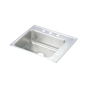 Elkay® DRKAD252255R3 Lustertone™ Classic Classroom Sink, Rectangle Shape, 22 in W x 5-1/2 in H, Top Mounting, 304 Stainless Steel