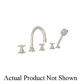 Rohl® MB2050LM-PN Tub Filler, Michael Berman Graceline™, 10 to 12 gpm Flow Rate, 8 in Center, Polished Nickel, 3 Handles, Traditional