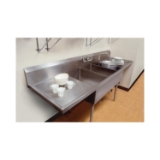Elkay® SS8354LR2 Scullery Sink, 102 in L x 27-1/2 in W x 44 in H, Floor Mount, 304 Stainless Steel, 3 Bowls, 2, Right/Left Drainboards, 8 in Faucet Hole Spacing, 8 in Backsplash