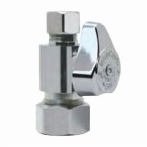 BrassCraft® G2CR14X C G2™ Quarter Turn Straight Stop, 1/2 x 3/8 in Nominal, Compression, 125 psi, Brass Body, Polished Chrome