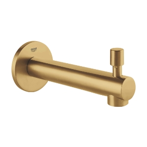 GROHE 13275GN1 Concetto™ Flow Control Tub Spout with Integrated Diverter, 6-11/16 in L, 1/2 in FNPT Connection, Brass, StarLight® Brushed Cool Sunrise, Residential