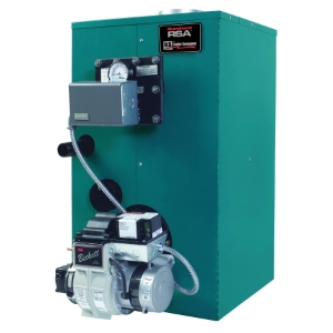 Burnham® RSAH154ET-TB High Efficiency Packaged Water Boiler, Oil Fuel, 117 mbh Net IBR, 1-1/4 in FNPT Return/1-1/4 in MNPT Supply Connection, Electric Ignition