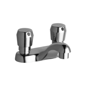Elkay® LK656 Centerset Metering Lavatory Faucet, Commercial, 1 gpm Flow Rate, 1-5/8 in H Spout, 2 Handles, 1 Faucet Hole, Polished Chrome
