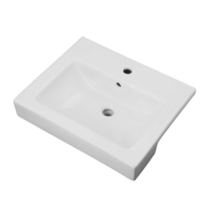 Gerber® G0012822 Wicker Park™ Semi-Recessed Bathroom Sink, Rectangular Shape, 21-1/4 in W x 17-1/2 in D x 6-1/8 in H, Vitreous China, White