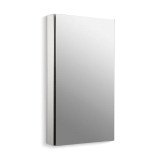 Kohler® 2918-PG-SAA Catalan® Single Door Medicine Cabinet with 107 deg Hinge, 4-3/4 in OAL x 20-1/8 in OAW x 36-1/8 in OAH, Anodized Aluminum, Satin