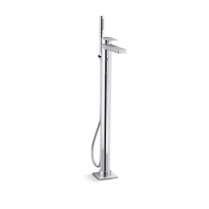 Kohler® T23492-4-CP Parallel® Freestanding Bath Filler Trim, 10 gpm Flow Rate, Polished Chrome, 1 Handle