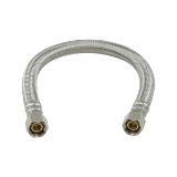 PlumbShop® PLS1-12KC F PLS1-KC Flexible Faucet Connector, 3/8 in Nominal, Compression End Style, 12 in L, 125 psi Working, Reinforced PVC/Braided Stainless Steel