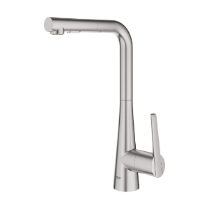 GROHE 33893DC2 Ladylux Pull-Out Kitchen Faucet, Residential, 1.75 gpm, Swivel Spout, Supersteel, 1 Handle, 1 Faucet Hole