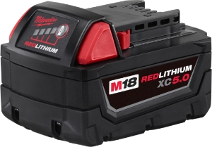 Milwaukee® M18™ REDLITHIUM™ 48-11-1850 Rechargeable Cordless Battery Pack, 5 Ah Li-Ion Battery, 18 VDC Charge