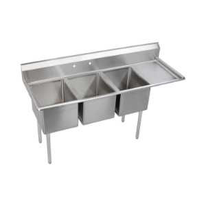 Elkay® E3C16X20-R-18X 300 Dependabilt Standard Service Sink, Rectangle Shape, 25.8 in W x 72-1/2 in D x 43.8 in H, Floor Mounting, Uniform Satin