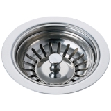 DELTA® 72010 Kitchen Sink Flange and Strainer, 4-1/2 in Nominal, 4-1/2 in OAL, Tailpiece Connection, Brass, Chrome