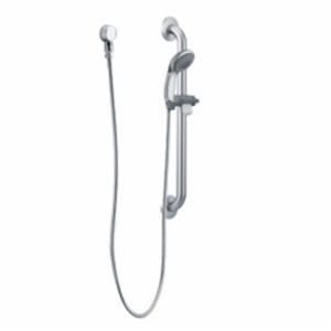 CFG 40124 Capstone® 3-Function Handheld Shower, 3-1/4 in Dia 3 Shower Head, 1.5 gpm Flow Rate, 59 in L Hose, 1/2-14 NPSM Connection, Polished Chrome