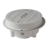 Sioux Chief LittleMax™ 864-W2P Small Floor Sink with Strainer, 2 in Drain Opening, 4-1/4 in H, 6-5/8 in Round Grate, PVC, White