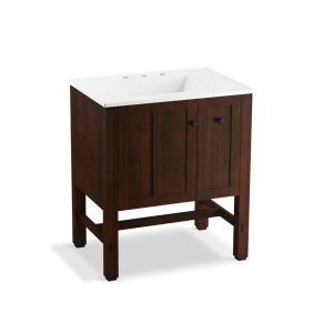 Kohler® 5289-F69 Tresham® Vanity, 34-1/2 in OAH x 30 in OAW x 22 in OAD, Freestanding Mount, Woodland Cabinet