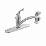 Moen® 67430 Kitchen Faucet, Chateau®, 1.5 gpm Flow Rate, 7-7/8 in Center, Fixed Spout, Chrome, 1 Handle