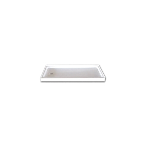 Florestone™ 3060F WHT Single Threshold Shower Receptor, White, End Drain, 30 in W x 4-3/4 in D