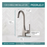Peerless® P1819LF-SS Bar Faucet, Xander™, Stainless, 1 Handle, 1.5 gpm