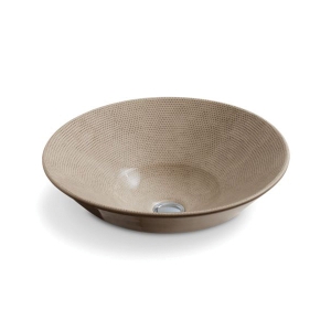 Kohler® 2200-HV Conical Bell® Vessel Bathroom Sink, Round Shape, 16-1/4 in W x 16-1/4 in D x 6-3/8 in H, Countertop/Wall Mount, Vitreous China, Boucle Tweed