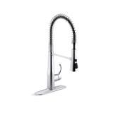 Kohler® 22033-CP Simplice® Semi-Professional Kitchen Sink Faucet, 1.5 gpm Flow Rate, Polished Chrome, 1 Handle, 1 or 3 Faucet Holes, Function: Traditional