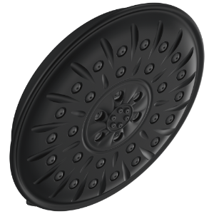 DELTA® 52487-BL Shower Head, 1.75 gpm Max Flow, 4 Sprays, Wall Mount, 3.44 in L x 8.25 in W x 3.44 in H Head, Matte Black