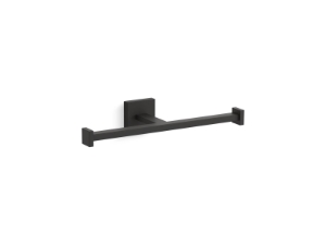 Kohler® 23288-BL Square Double Toilet Paper Holder, 2 in H, Stainless Steel/Zinc, Matte Black