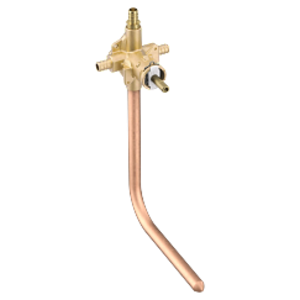 Moen® M-PACT® Posi-Temp® 62380PF Pressure Balancing Valve With CC Drop, 1/2 in PEX Inlet x 8 x 7 x 1/2 in Copper Tube Outlet, 4 Ways, Brass Body