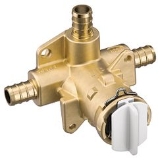 Moen® FP62325PF Posi-Temp® M-Pact® Pressure Balancing Valve, 1/2 in Crimp Ring PEX Inlet x 1/2 in Crimp Ring PEX Outlet, Brass Body